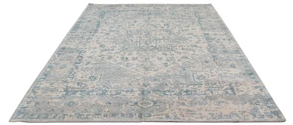 Kurzflorteppich Modern Türkis - Naturfaser - 230 x 1 x 300 cm
