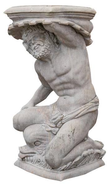 Statuen 2 KÖNIG DER MEERE Weiß - Marmor - 78 x 130 x 80 cm