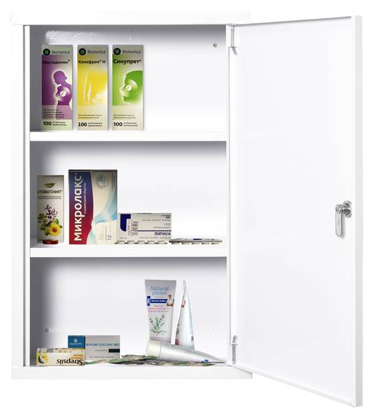 Medizinschrank 834-295 Weiß - Metall - 18 x 60 x 40 cm