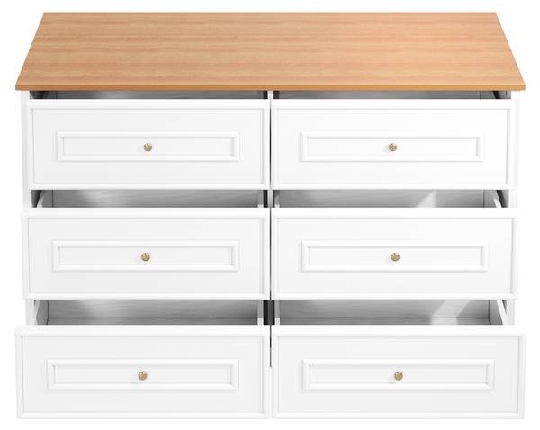 Sideboard Malia Braun - Weiß - Stahl - 120 x 76 x 40 cm
