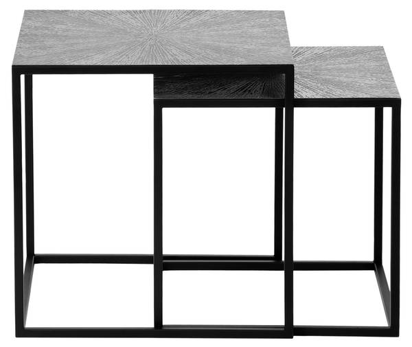 Couchtisch HILLARY 2er Set Schwarz - Silber - Metall - 40 x 40 x 40 cm