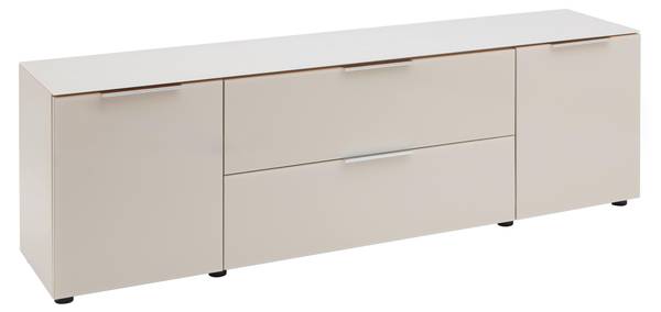 Lowboard SIENA Beige - Holzwerkstoff - Glas - 180 x 55 x 40 cm