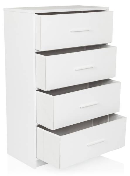 Kommode ESTORIA Weiß - Aluminium - 58 x 92 x 30 cm