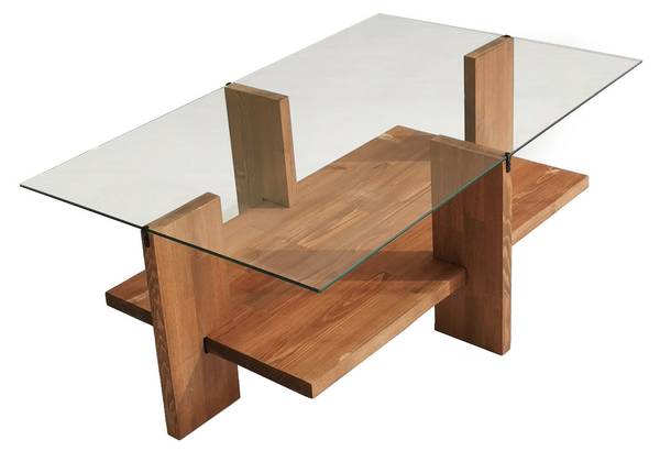Salontafel Babylon beige - glas - 60 x 40 x 105 cm
