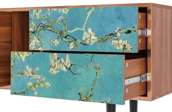 TV-Lowboard T1 Walnuss Blau - Holzwerkstoff - 170 x 69 x 48 cm