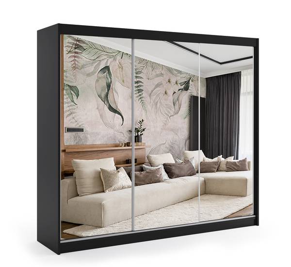 Kleiderschrank DEBI Schwarz - Breite: 240 cm