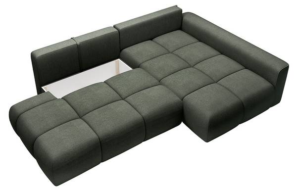 Schlafsofa MINTURNO Grün - Textil - 176 x 88 x 282 cm