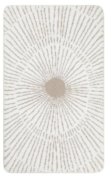 Badteppich Jasbeer Beige - Weiß - Polyester - 80 x 2 x 150 cm