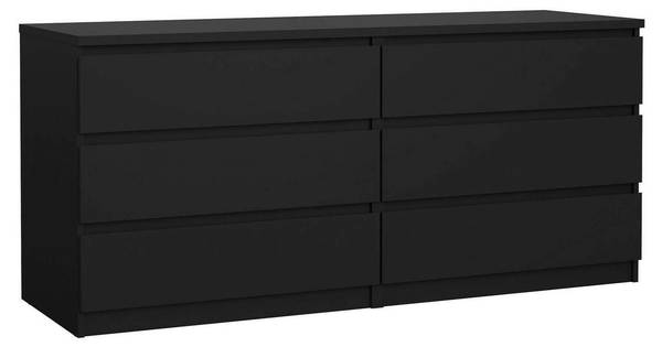 Kommode Ingrid Schwarz - Holzwerkstoff - 154 x 70 x 50 cm