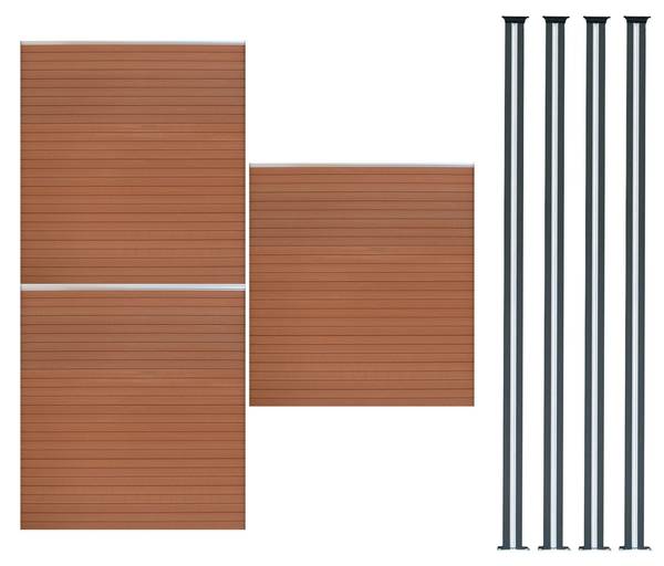 Gartenzaun 40372 7er Set Braun - Holzwerkstoff - 526 x 526 x 7 cm