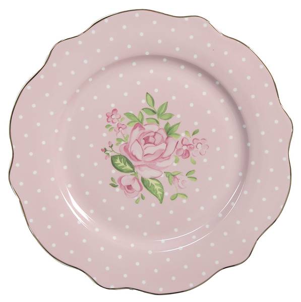 Frühstücksteller Tea Party 43891 Pink - Porzellan - 20 x 2 x 20 cm