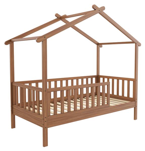 Huisbed MAISON walnoot - 85 x 163 x 181 cm