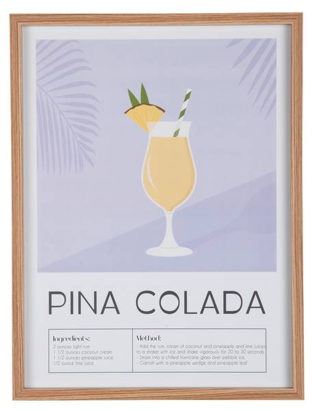Wandkunst Pina Colada Violett - Holzwerkstoff - 31 x 2 x 41 cm