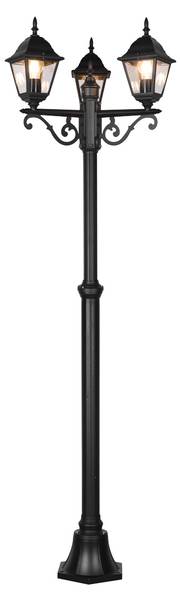 Mastleuchte Vina Schwarz - Aluminium - 58 x 200 x 58 cm