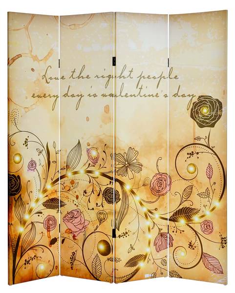 LED-Paravent glowNetzbetrieben Beige - Tanne - 160 x 180 x 2 cm