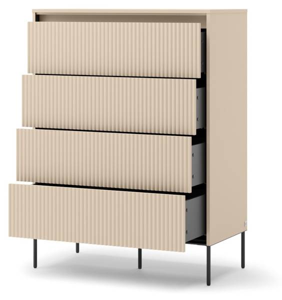 Kommode TREND Beige - Schwarz - Holzwerkstoff - 93 x 125 x 47 cm