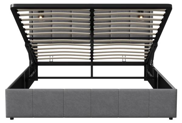 Polsterbett YCC01 Grau - Metall - Massivholz - 169 x 107 x 205 cm