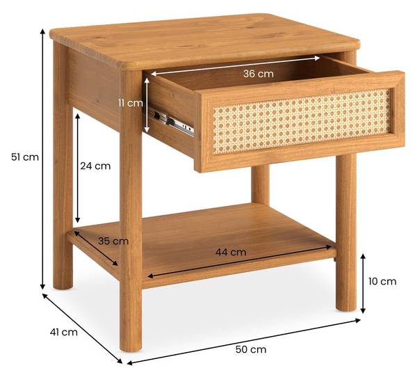 Table de chevet CEFIRA Marron - Chêne