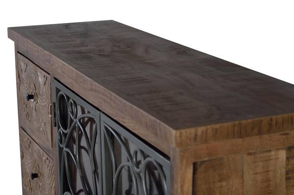 Anrichte 1283 Braun - Massivholz - 40 x 96 x 140 cm