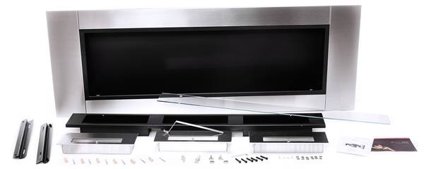 Bioethanol-Kamin HECATE Grau - Metall - 150 x 54 x 19 cm