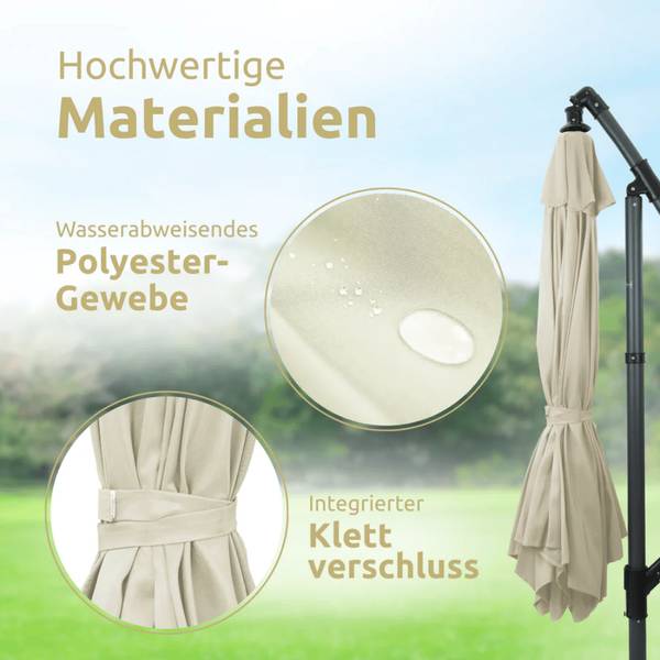 Ampelschirm EMCO Weiß - Kunststoff - 270 x 240 x 270 cm