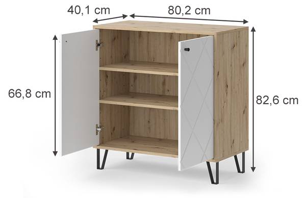 Kommode Nizza 57496 Braun - Holzwerkstoff - 81 x 83 x 41 cm