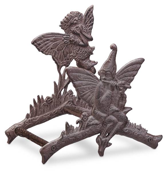 Schlauchhalter mit Motiv Braun - Gusseisen - 24 x 24 x 15 cm