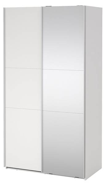 Kledingkast Como wit - plaatmateriaal op houtbasis - textiel - 119 x 221 x 67 cm