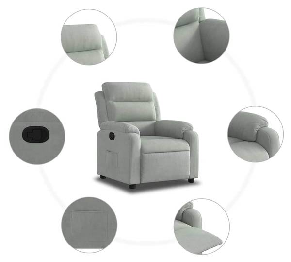 Relaxsessel 3032282-3 Hellgrau