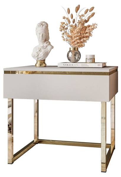 Nachttisch AURORA Kaschmir Beige - Holzwerkstoff - 48 x 79 x 44 cm
