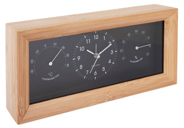 Wecker Neat Schwarz - Bambus - Holzwerkstoff - 6 x 13 x 26 cm
