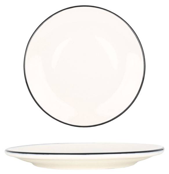 Dinerbord Linea Black  set van 2 porselein - 25 x 1 x 25 cm