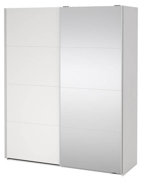 Kledingkast Bergamo wit - plaatmateriaal op houtbasis - textiel - 179 x 221 x 67 cm
