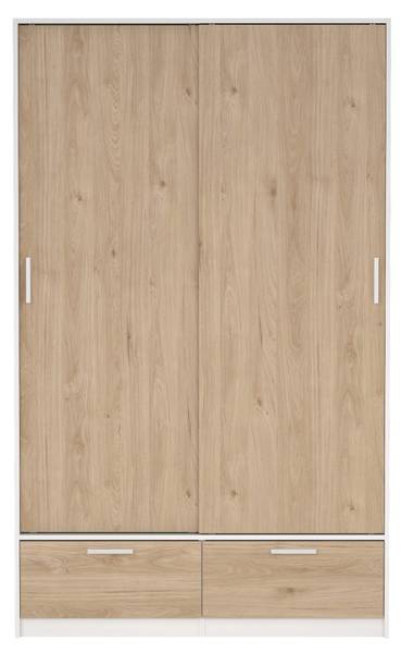 Kleiderschrank Line Nussbaum Dekor - Weiß