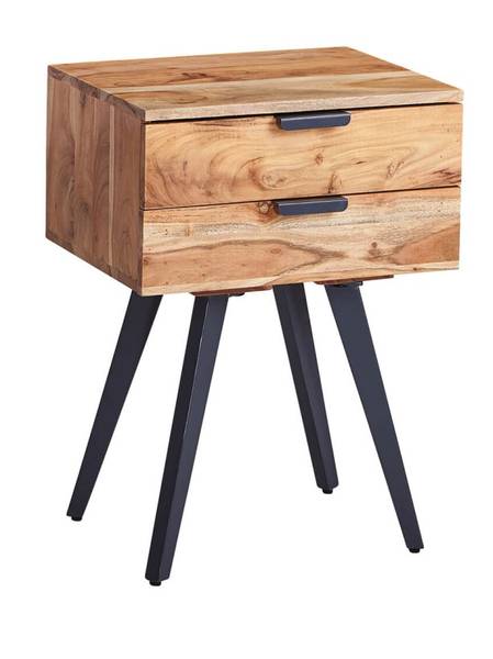 Nachttisch IRAM Moderne Nachtkonsole Braun - Massivholz - 47 x 65 x 35 cm