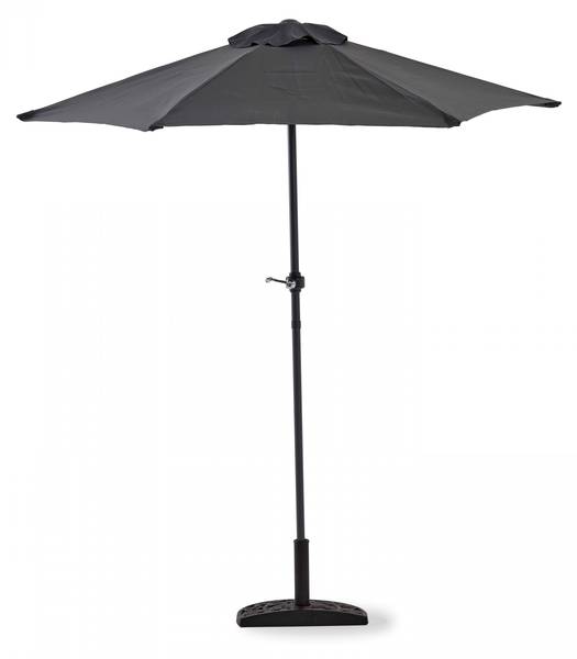 Gartenmöbel und Sonnenschirm Bormes Grau - Metall - 80 x 70 x 140 cm