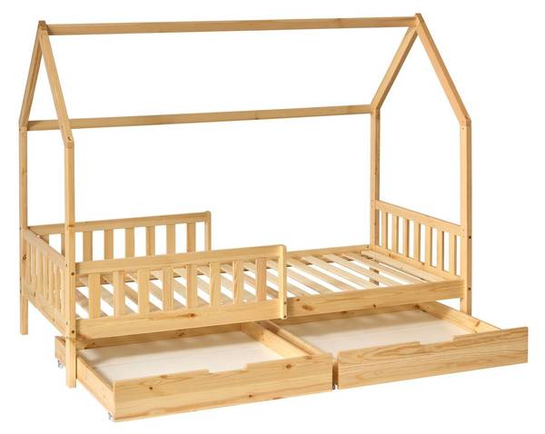 Kinderbett BOSCO Beige - Holzwerkstoff - 98 x 155 x 194 cm
