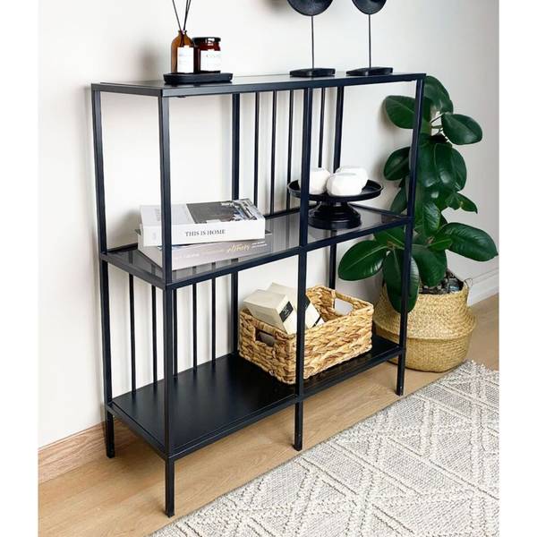 Console SUNNY Noir - Bois manufacturé - 30 x 90 x 80 cm