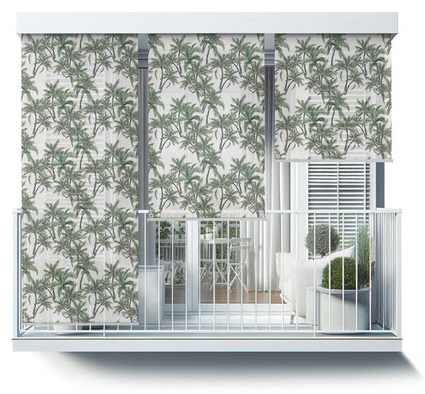 Außenrollo Palma Silva Grün - Textil - 40 x 180 x 1 cm