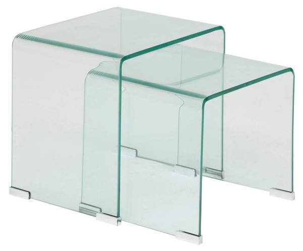 2 Satztische LENIA Glas - 30 x 47 x 51 cm