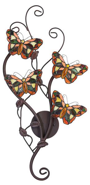 Wandleuchte Tiffany Grayson Gelb - Metall - 8 x 68 x 32 cm