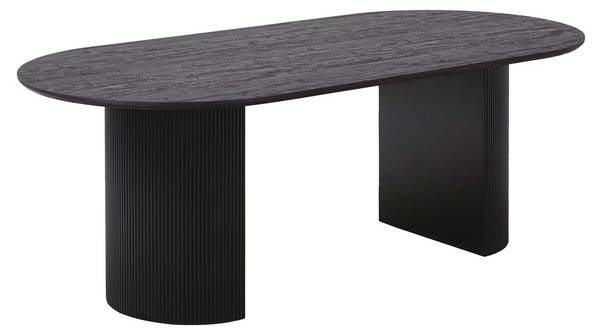 Kyoto 7-delige eetset bruin - wit - deels massief hout - 210 x 75 x 100 cm