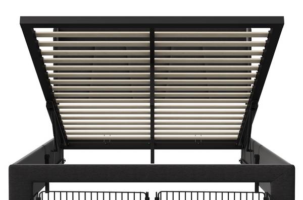 Polsterbett LYX02 Grau - Metall - Massivholz - 164 x 107 x 210 cm