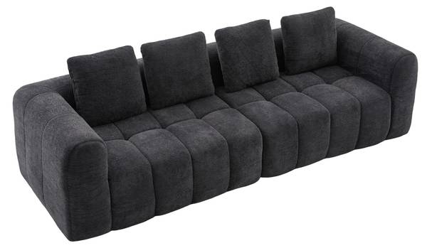4-Sitzer Sofa LF-RSN-PRM Grau - Webstoff - 260 x 70 x 96 cm