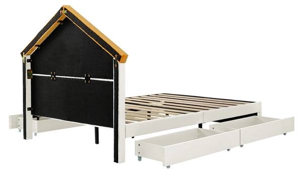 Kinderbett TIEMU45 Ⅰ Beige - 147 x 127 x 208 cm