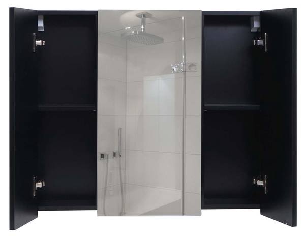 Spiegelschrank B19b Hochglanz Schwarz