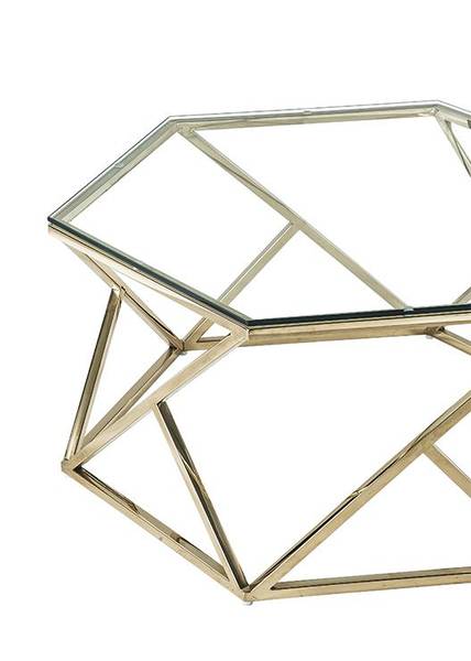Couchttisch KERIANE Gold - Glas - 69 x 38 x 80 cm