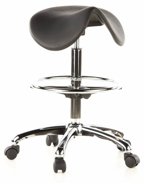 Sattelhocker TOP WORK 13 Schwarz - Flachgewebe - 62 x 85 x 62 cm