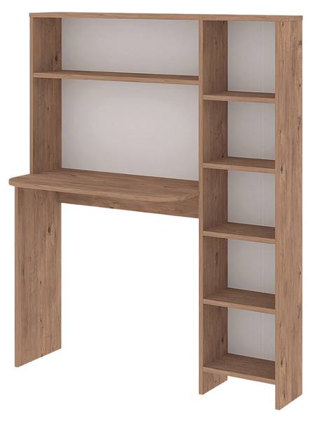 Schreibtisch mit Regal Onega Beige - Holzwerkstoff - 114 x 143 x 40 cm