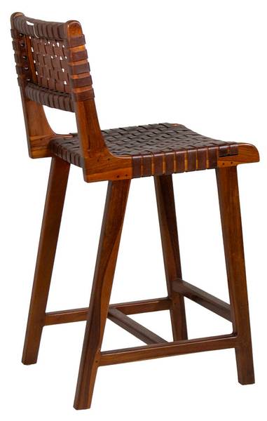 Barstuhl Manhattan Braun - Echtleder - 50 x 90 x 43 cm